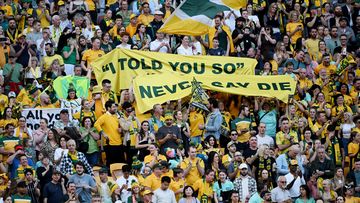 Australia fans show support for their beloved Matildas.