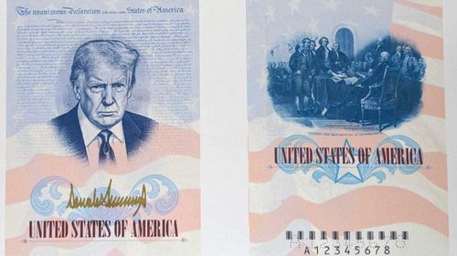 Il volto di Donald Trump come apparirà sui passaporti americani.