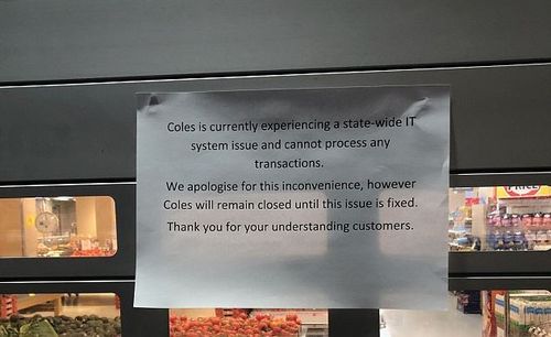 Coles stores are closed as staff deal with an IT glitch