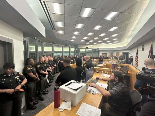 Members of the sheriff's department packed the courtroom to show their support for their late colleague.
