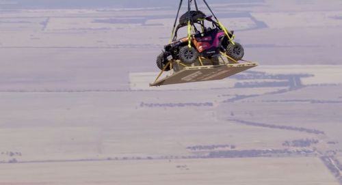 Xbox drops car and driver out of helicopter on Victoria border to promote Forza Horizon 5.