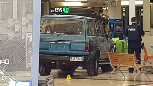The four-wheel-drive was found abandoned at the Melbourne shopping centre. (Facebook via Steven Kerr)