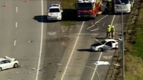 A woman died in the crash at Chinderah earlier today. (9NEWS)