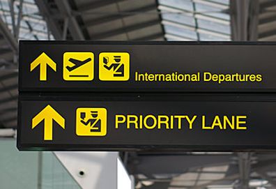 Airport departures sign (Getty)