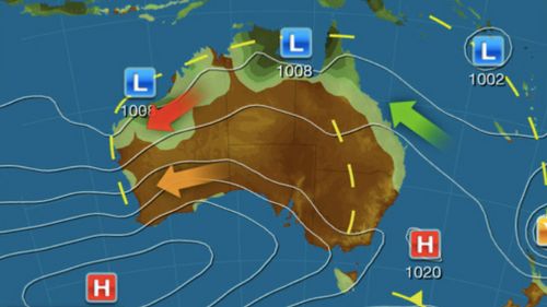 The winds are being generated by a strong high-pressure system that has developed to the south of Western Australia (Weatherzone)