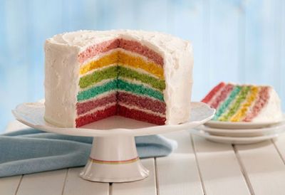 Recipe: <a href="http://kitchen.nine.com.au/2016/05/20/10/49/rainbow-layer-cake" target="_top">Rainbow layer cake</a>