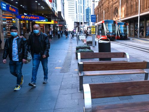 An empty Sydney CBD during lunchtime