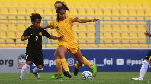 After debuting for the Young Matildas in just March this year, Mary went on to score 10 goals in six games and has attracted the attention of Matildas coach Alen Stajcic. Picture: Supplied.