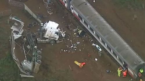 The collision occurred at Pirron Yallock, near Colac. (9NEWS)