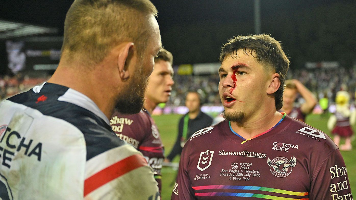 Zac Fulton pays tribute to legendary grandfather, goes toe-to-toe with Roosters enforcer in stirring debut
