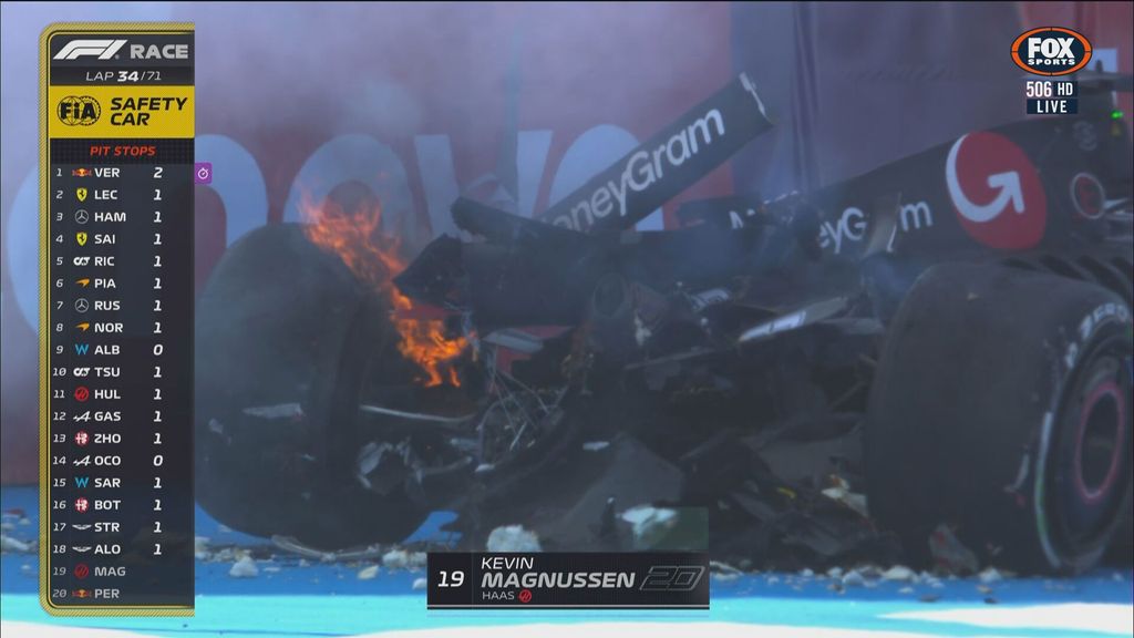 Mexico GP stopped as F1 car bursts into flames after huge high