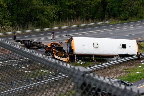 Authorities are investigating whether the bus driver attempted an illegal u-turn.