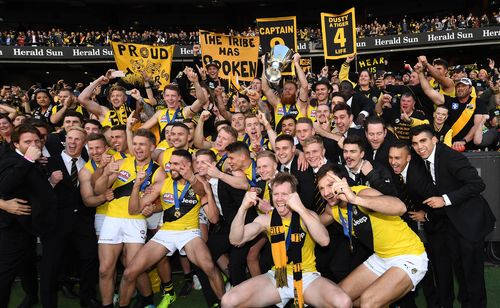 The Tigers go into this game as the reigning premiers and, as the home team, get to use the occasion to unfurl their premiership flag. (AAP)