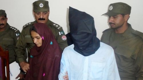 Pakistani police arrested Bibi, a newly married woman, who was married against her will in September, on murder charges after she allegedly poisoned her husband's milk and it inadvertently killed 17 other people in a remote village. (AAP)