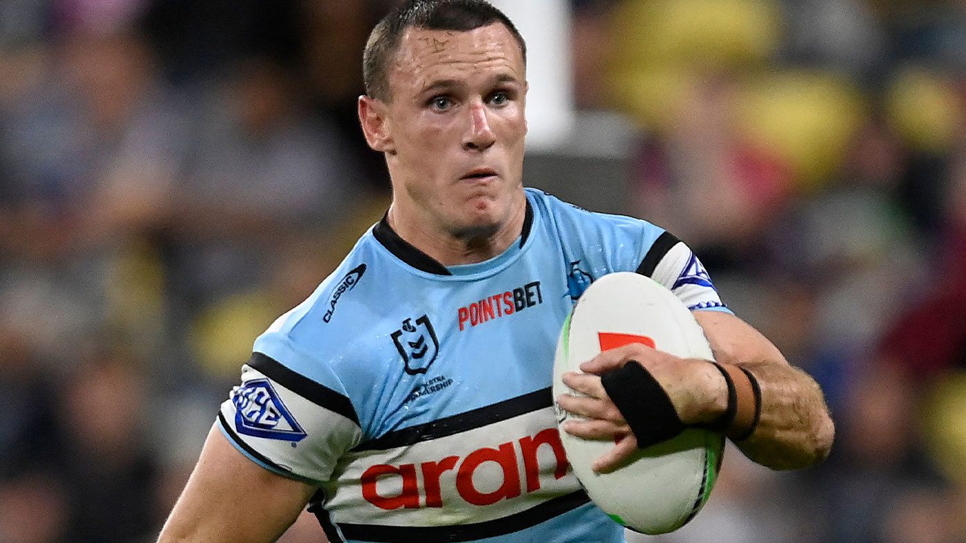 Connor Tracey pictured in action for the Cronulla Sharks during the 2023 NRL season