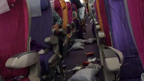 Plane seat covered in blood after severe bout of turbulence