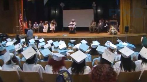 Tayloni received a standing ovation as she celebrated her achievement. (Pix11 News)