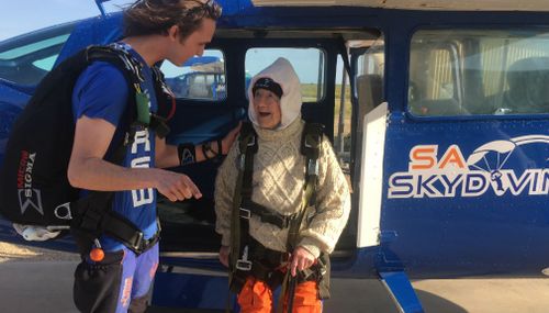 Irene preparing for her jump. (Christine Ahern)