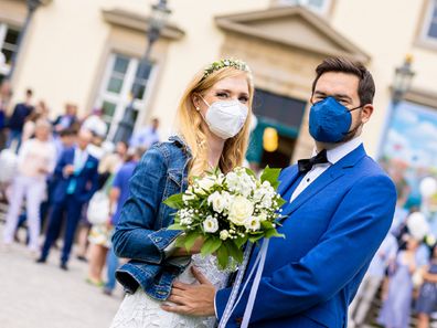 Couple at their wedding during coronavirus