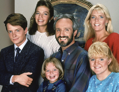 Brian Bonsall (bottom centre) with his Family Ties co-stars.