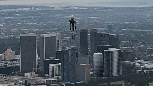 A mysterious 'Jetpack Man' that was seen flying in the Los Angeles sky may have actually been a balloon.