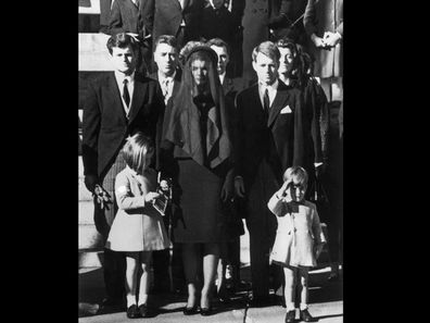 The most poignant moment of the JFK funeral as three-year-old John Kennedy Jnr. stands at salute. 