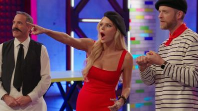 LEGO masters 2024 Sophie Monk as special guest in Is It Fake? challenge