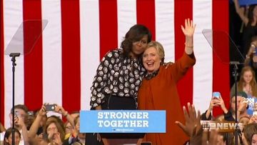 VIDEO: Hillary Clinton appears alongside Michelle Obama at North Carolina rally