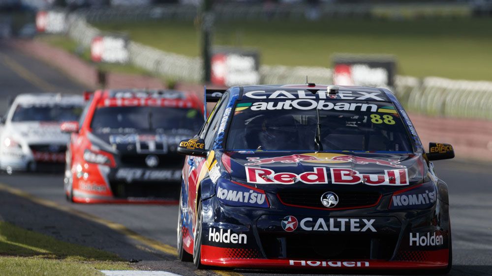 Jamie Whincup's car No.88 will start on pole after the six-time series champion had combined with co-driver Paul Dumbrell to beat home the field in qualifying.(AAP)