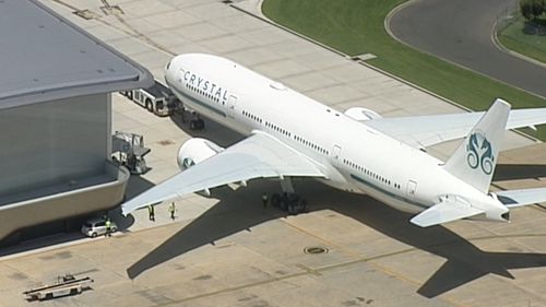 The jet landed in Melbourne this afternoon.