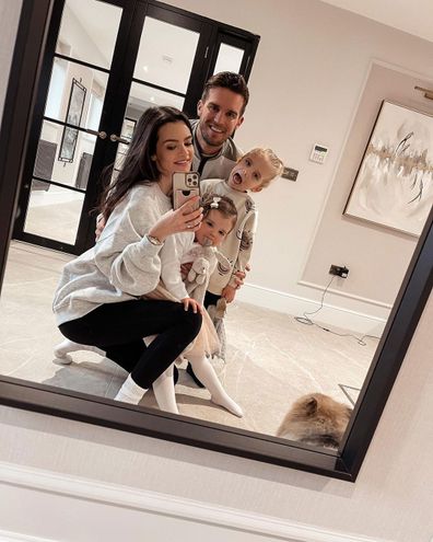 Former Geordie Shore star Gaz Beadle's wife Emma McVey with their kids Chester and Primrose.