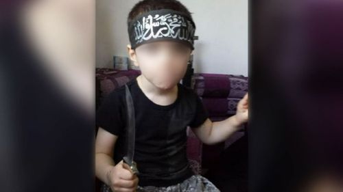 Video obtained by Australian authorities reportedly shows Khaled Sharrouf's eight-year-old son wearing a suicide vest. (The Daily Telegraph)