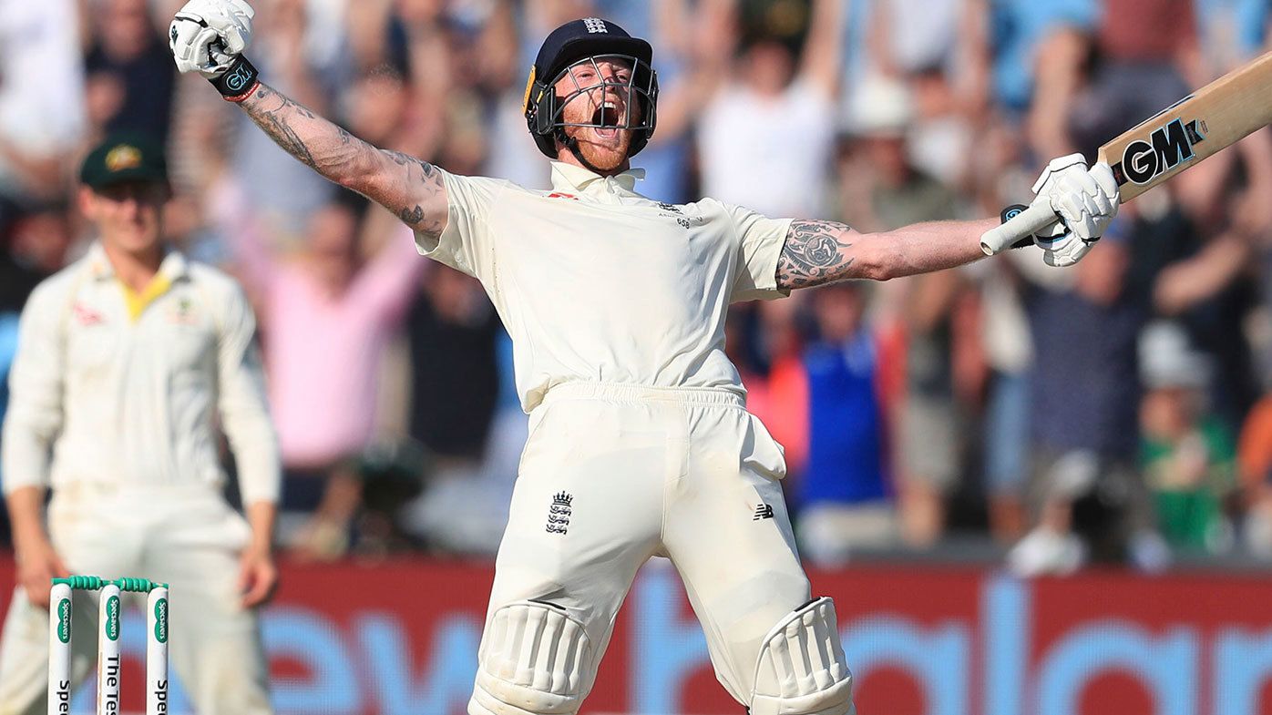 Ben Stokes celebrates after England won the third Test at Headingley.