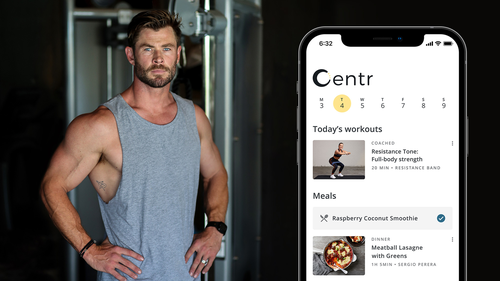 Chris Hemsworth e aplicativo de fitness e cura, centros.