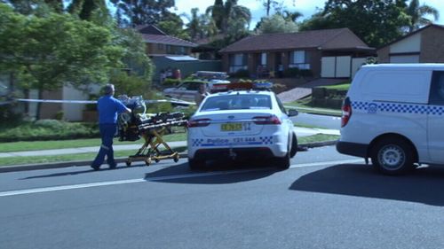 Emergency services at the scene in Rosemeadow. (9NEWS)