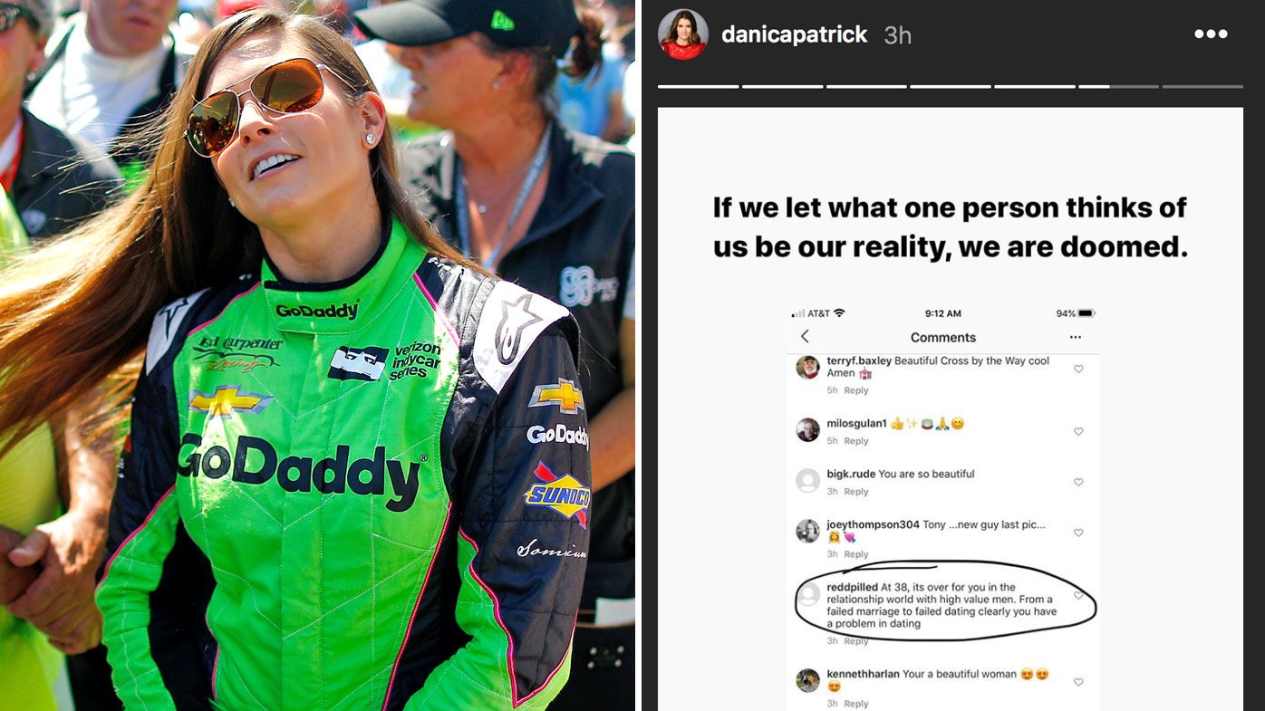 Motorsport star Danica Patrick exposes social media troll over sexist personal attack