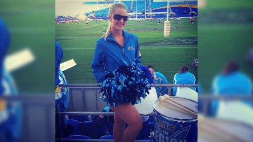 Bree was rehearsing as a Titans cheerleader.