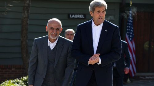 Afghan president thanks US troops during Washington visit