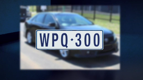 Police say the men fled up Monahans Road, then got into a second stolen car, a black Toyota Aurion registration WPQ300. (9NEWS)