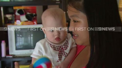 Thai surrogate Pattaramon Chanbua with Gammy. (9NEWS)