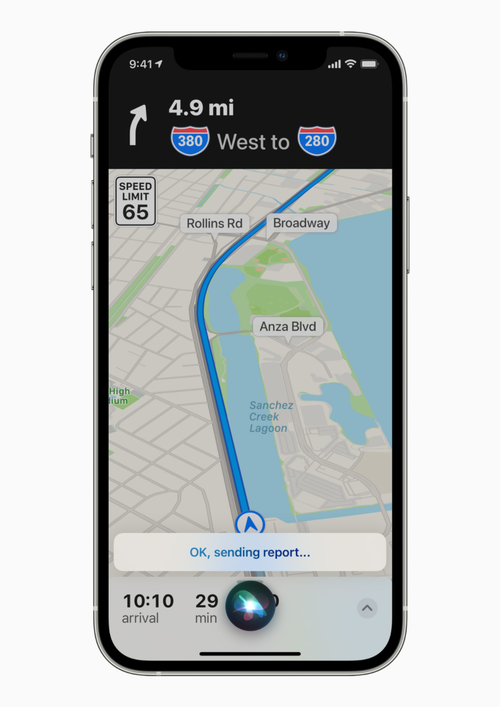 Maps users can now report an accident, hazard, or speed check by telling Siri on iPhone or CarPlay.