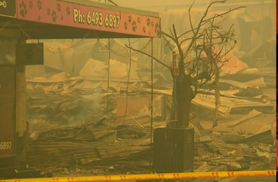 The small town was hard hit by a fast-moving fire that moved through on New Year's Eve. 