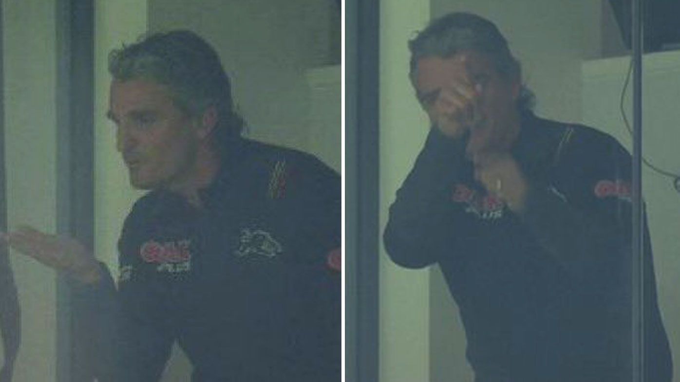 Panthers coach Ivan Cleary blows kisses to Tigers fans