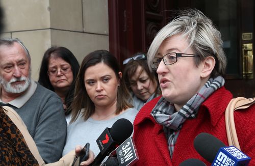 Ms Borchardt's niece Carlie Smith spoke to reporters outside court today saying she's "glad the court recognised Peter is a cold-blooded murderer".