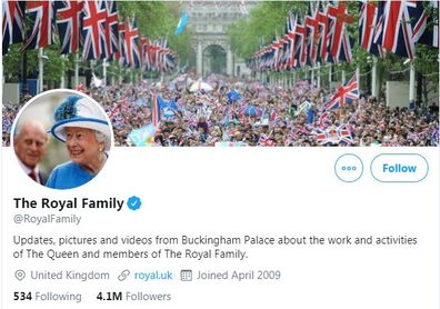 The Royal Family's official Twitter account