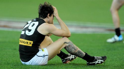 A dejected Jasper Pittard after the final siren. (AAP)