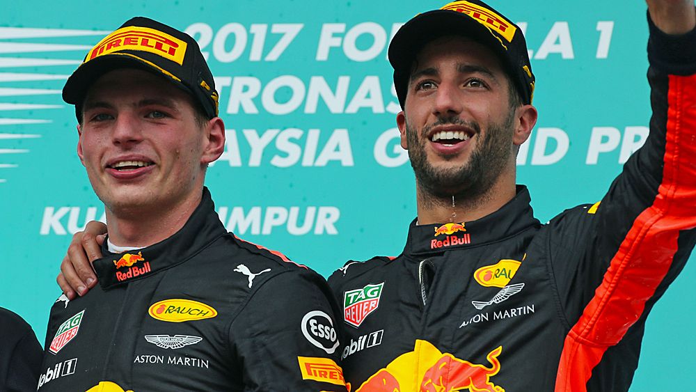 Malaysian Formula One Grand Prix: Red Bull's Daniel Ricciardo finishes third, Max Verstappen first