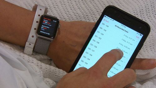 Mr Love's Apple Watch revealed his heart rate was much higher than usual. Picture: 9NEWS