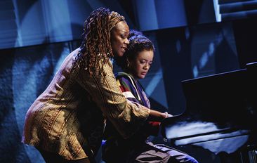 This image released by Polk &amp; Co. shows Kecia Lewis, left, and Maleah Joi Moon during a performance of &quot;Hell&#x27;s Kitchen.&quot;  
