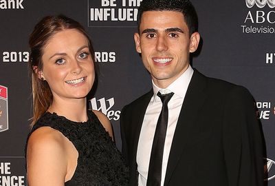 Young Socceroo Tom Rogic was accompanied by Sophia Spencer.